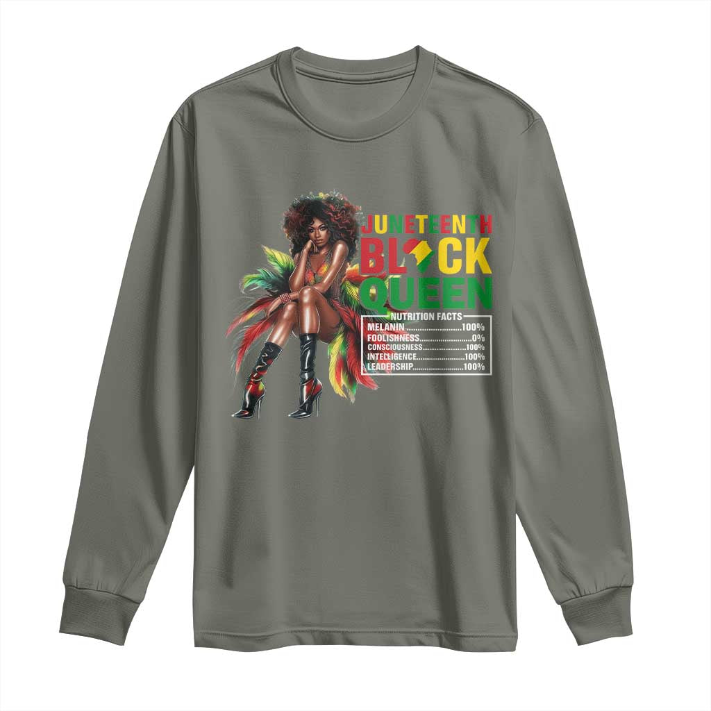 Juneteenth Long Sleeve Shirt Black Queen Nutritional Facts African American