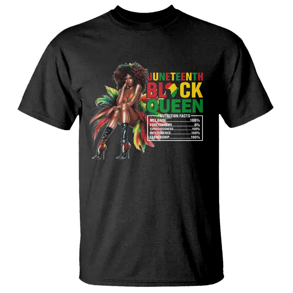 Juneteenth T Shirt Black Queen Nutritional Facts African American
