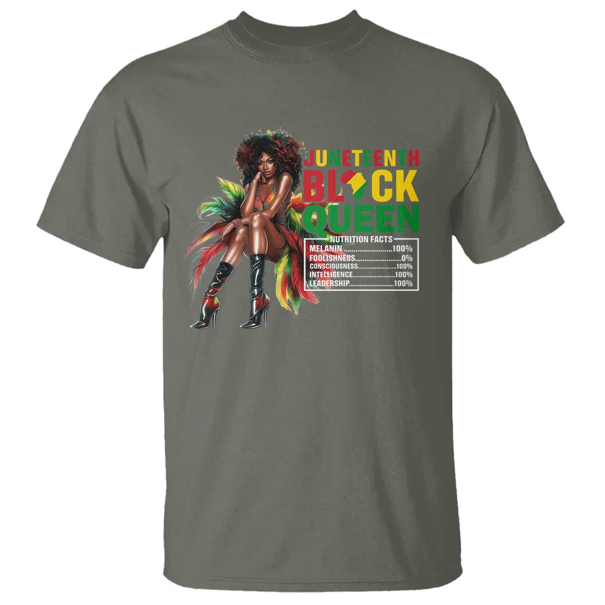 Juneteenth T Shirt Black Queen Nutritional Facts African American