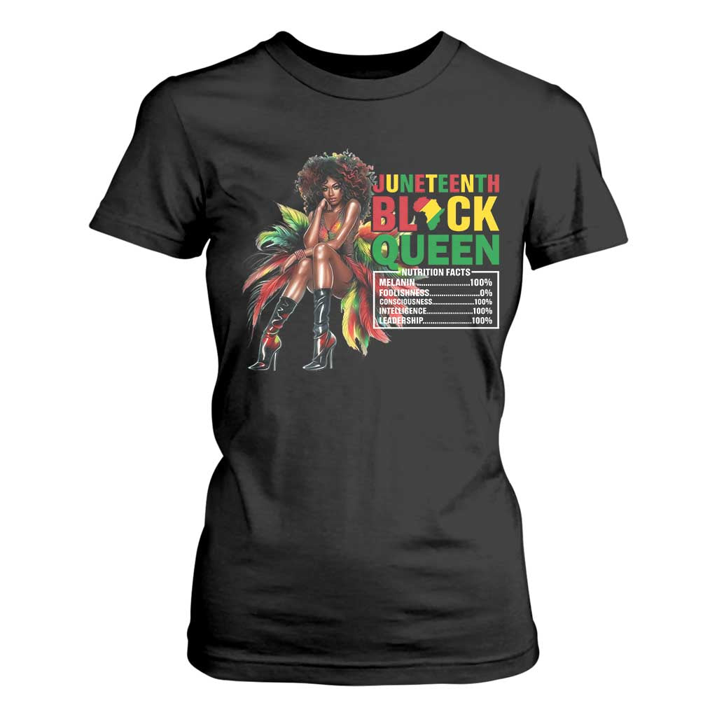 Juneteenth T Shirt For Women Black Queen Nutritional Facts African American