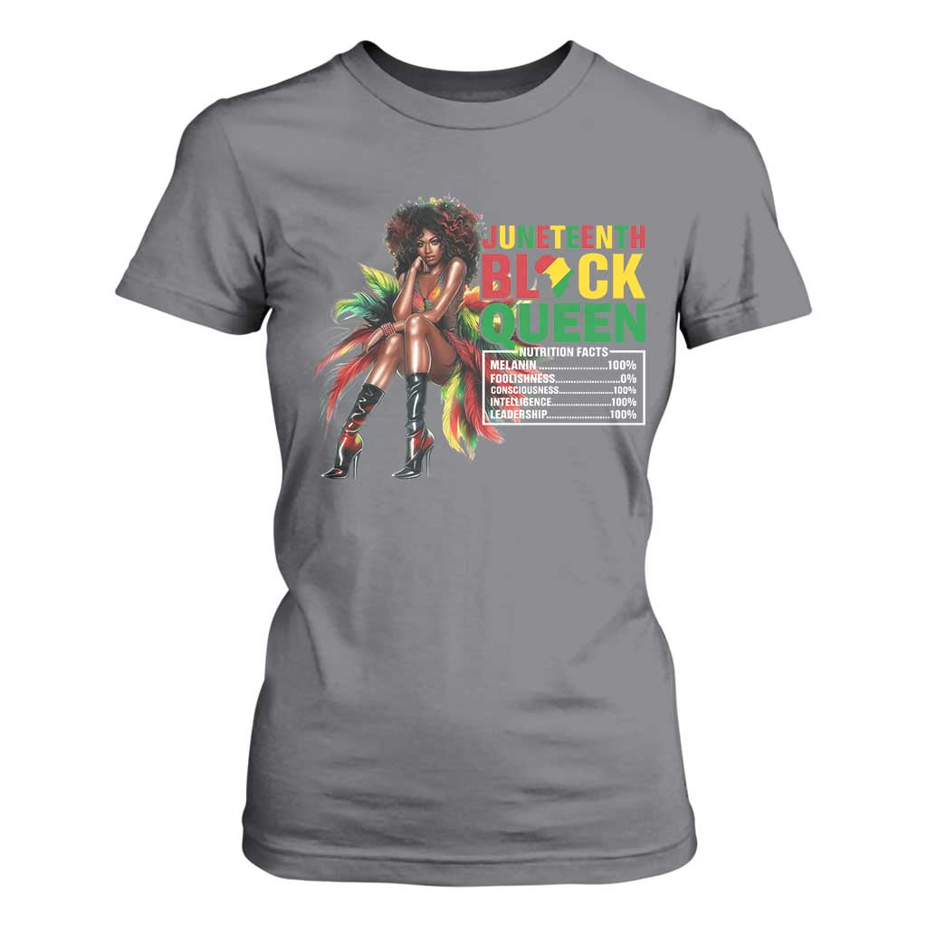 Juneteenth T Shirt For Women Black Queen Nutritional Facts African American