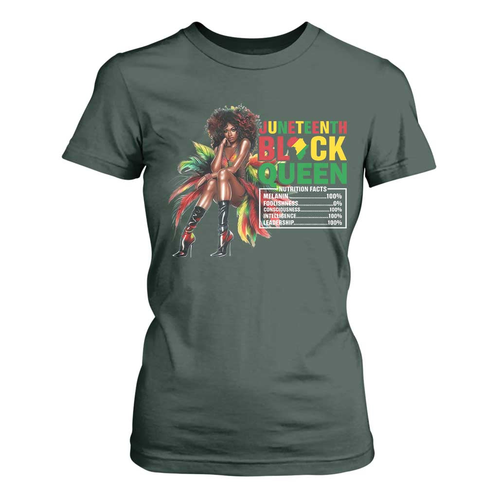 Juneteenth T Shirt For Women Black Queen Nutritional Facts African American