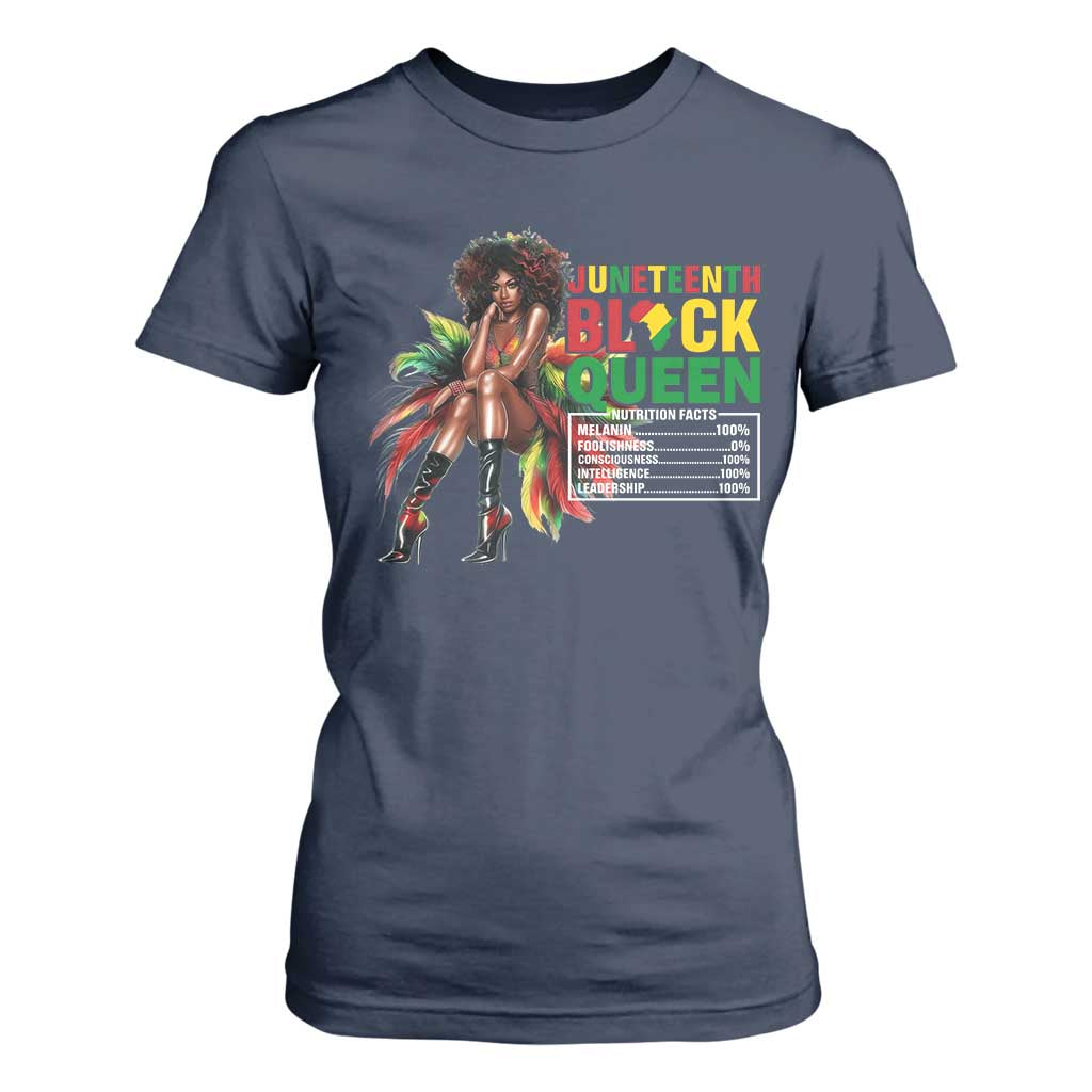 Juneteenth T Shirt For Women Black Queen Nutritional Facts African American