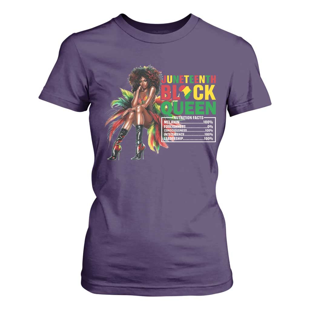 Juneteenth T Shirt For Women Black Queen Nutritional Facts African American