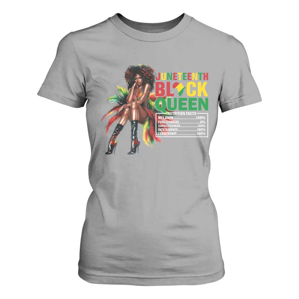 Juneteenth T Shirt For Women Black Queen Nutritional Facts African American