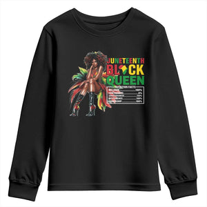 Juneteenth Youth Long Sleeve Shirt Black Queen Nutritional Facts African American