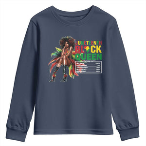 Juneteenth Youth Long Sleeve Shirt Black Queen Nutritional Facts African American