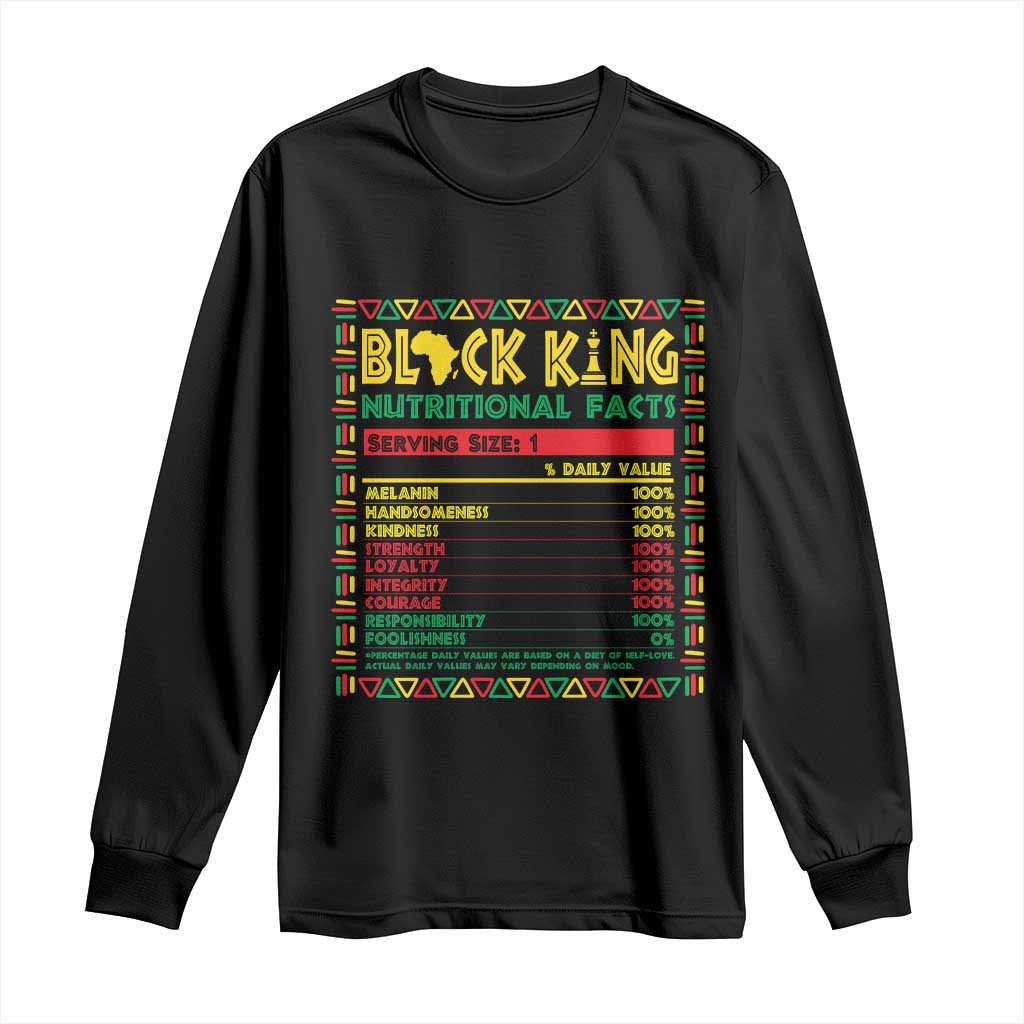 Juneteenth Long Sleeve Shirt Black King Nutritional Facts African American