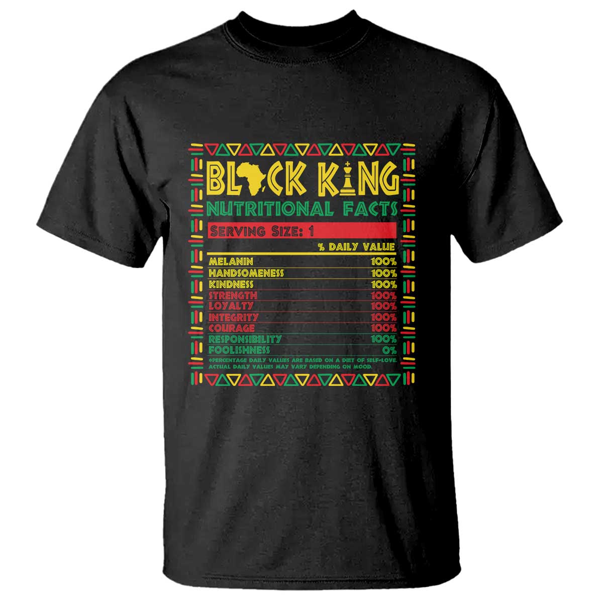 Juneteenth T Shirt Black King Nutritional Facts African American