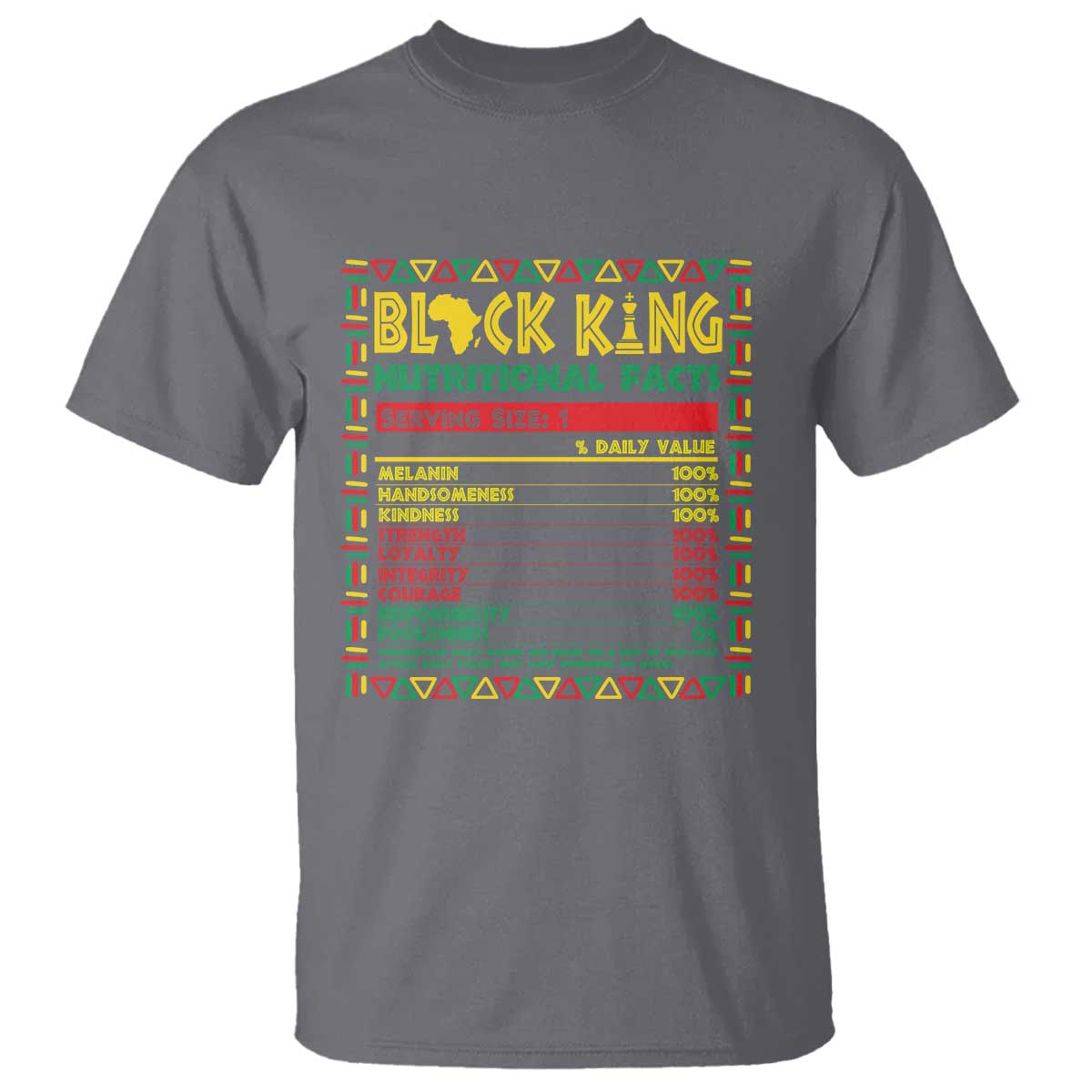 Juneteenth T Shirt Black King Nutritional Facts African American
