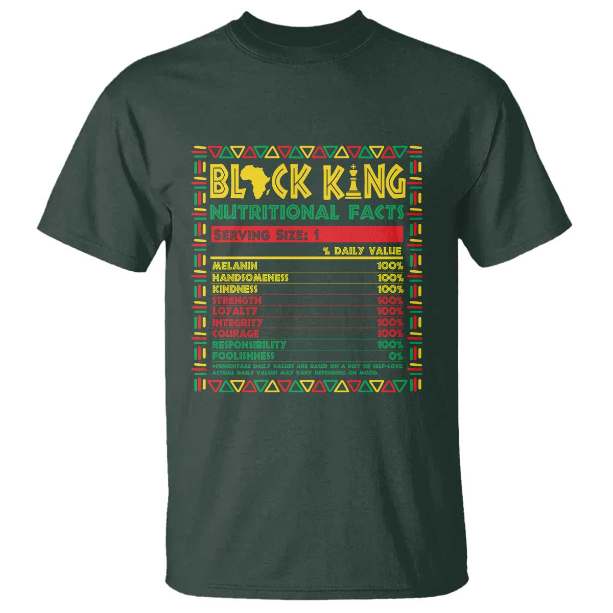 Juneteenth T Shirt Black King Nutritional Facts African American