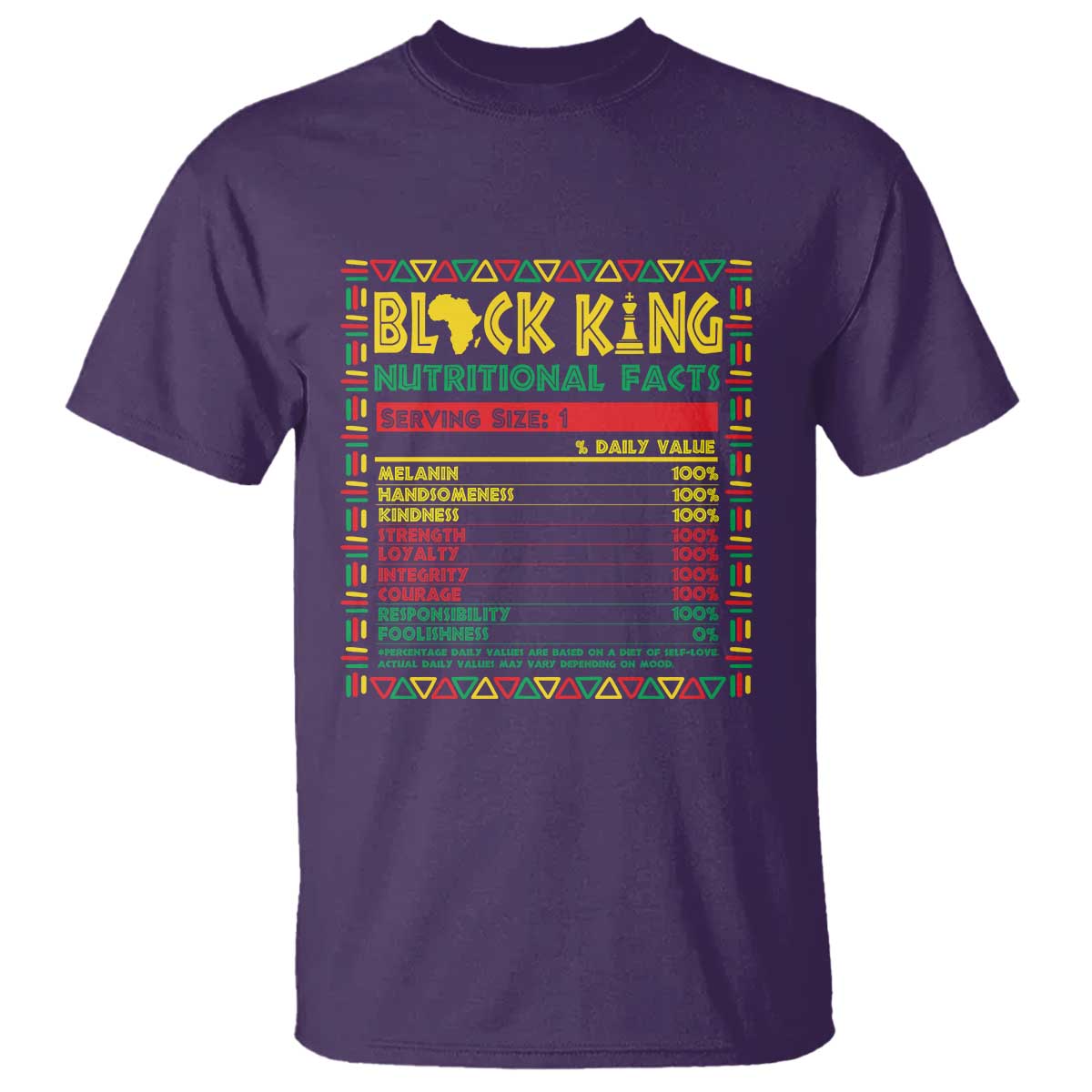 Juneteenth T Shirt Black King Nutritional Facts African American