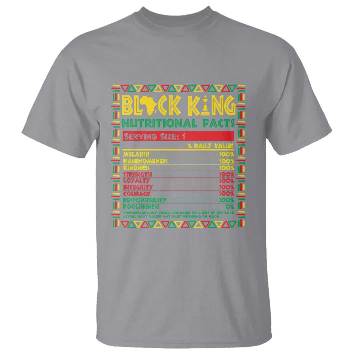 Juneteenth T Shirt Black King Nutritional Facts African American