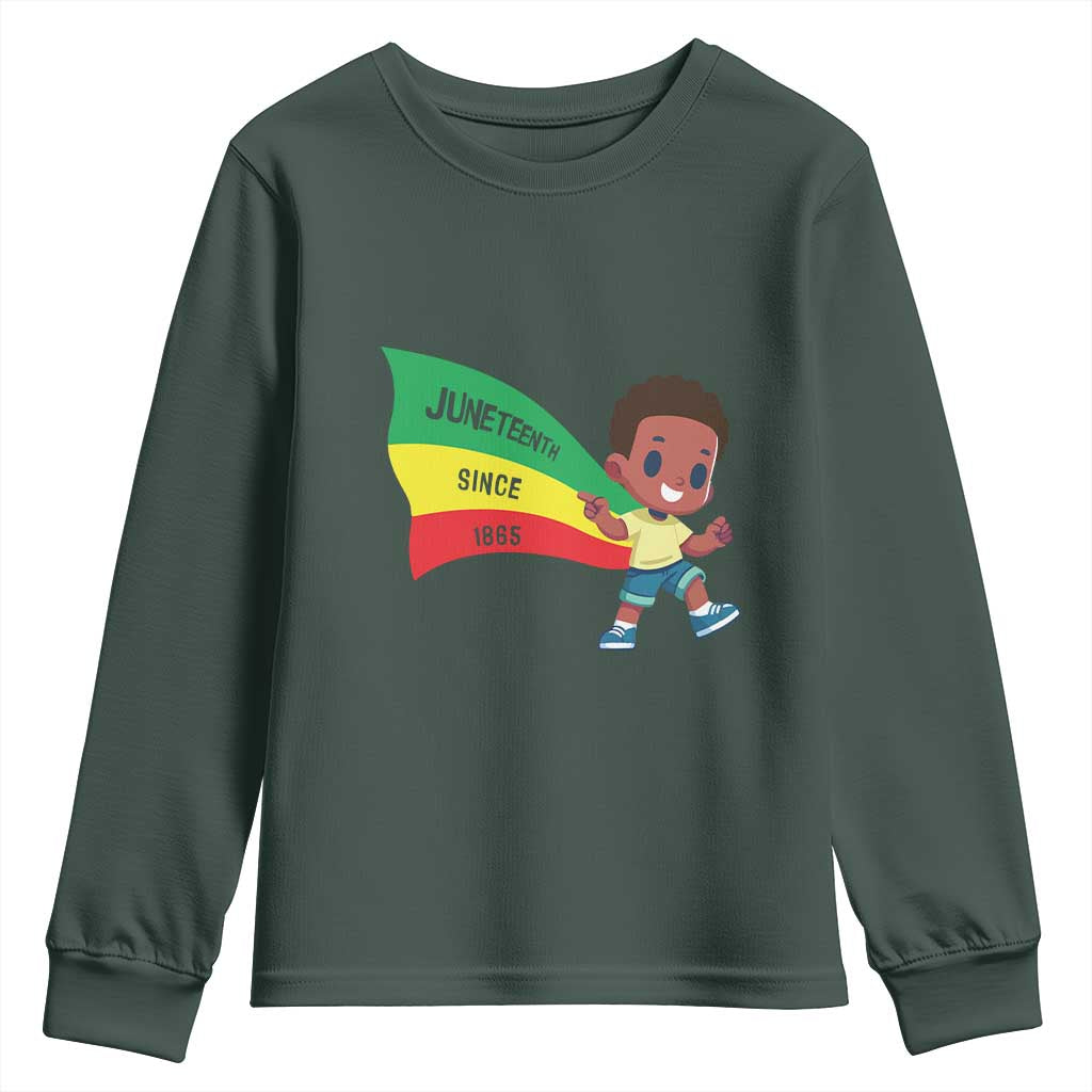 Juneteenth 1865 Youth Long Sleeve Shirt Cool Melanin Black Boys Kids