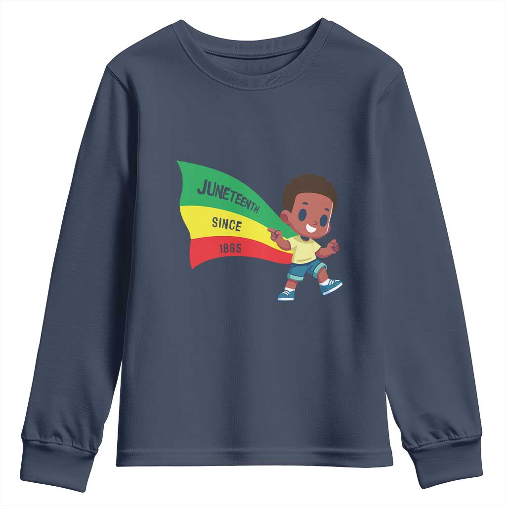 Juneteenth 1865 Youth Long Sleeve Shirt Cool Melanin Black Boys Kids