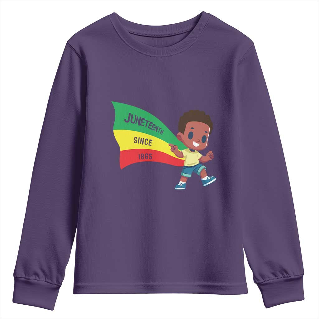 Juneteenth 1865 Youth Long Sleeve Shirt Cool Melanin Black Boys Kids