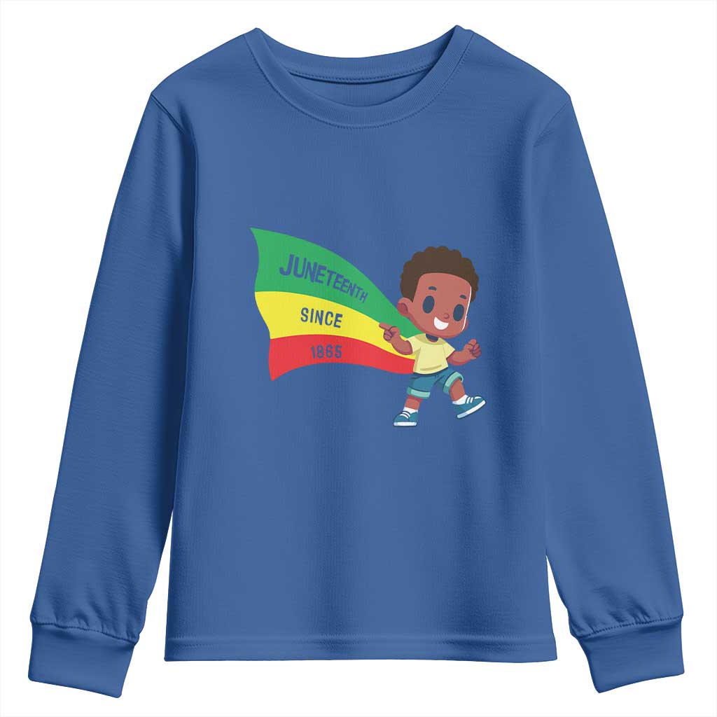 Juneteenth 1865 Youth Long Sleeve Shirt Cool Melanin Black Boys Kids