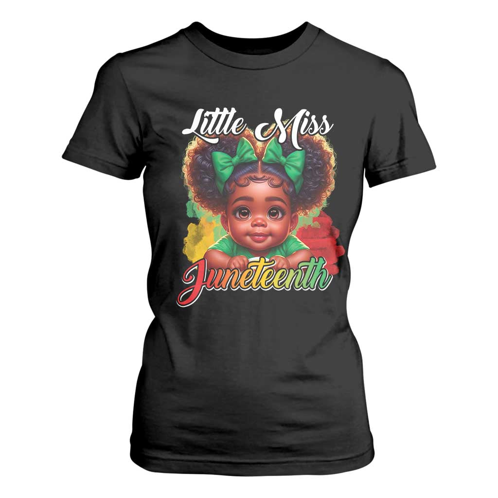 Juneteenth 1865 T Shirt For Women Little Miss Cute Melanin Black Girls Kids