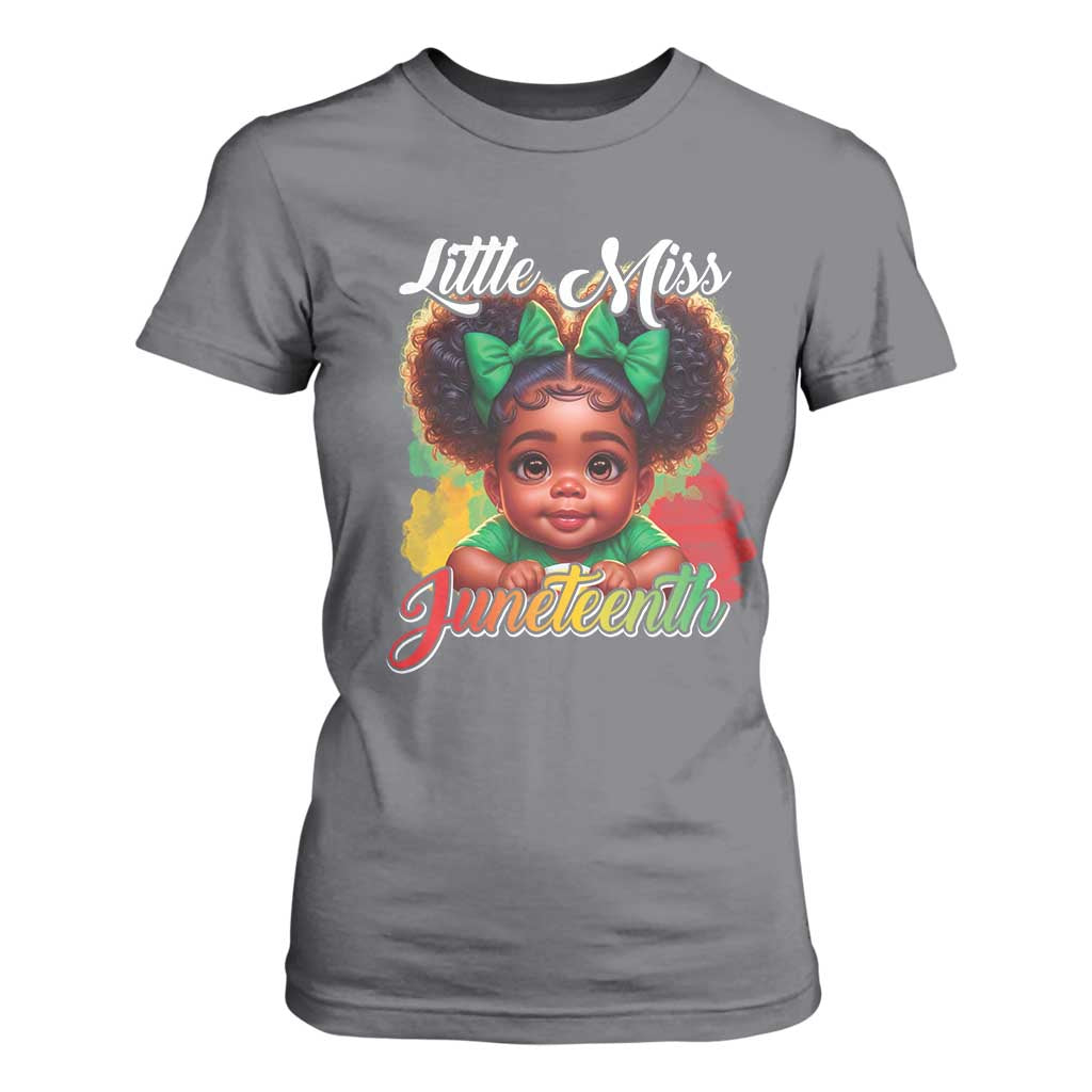 Juneteenth 1865 T Shirt For Women Little Miss Cute Melanin Black Girls Kids