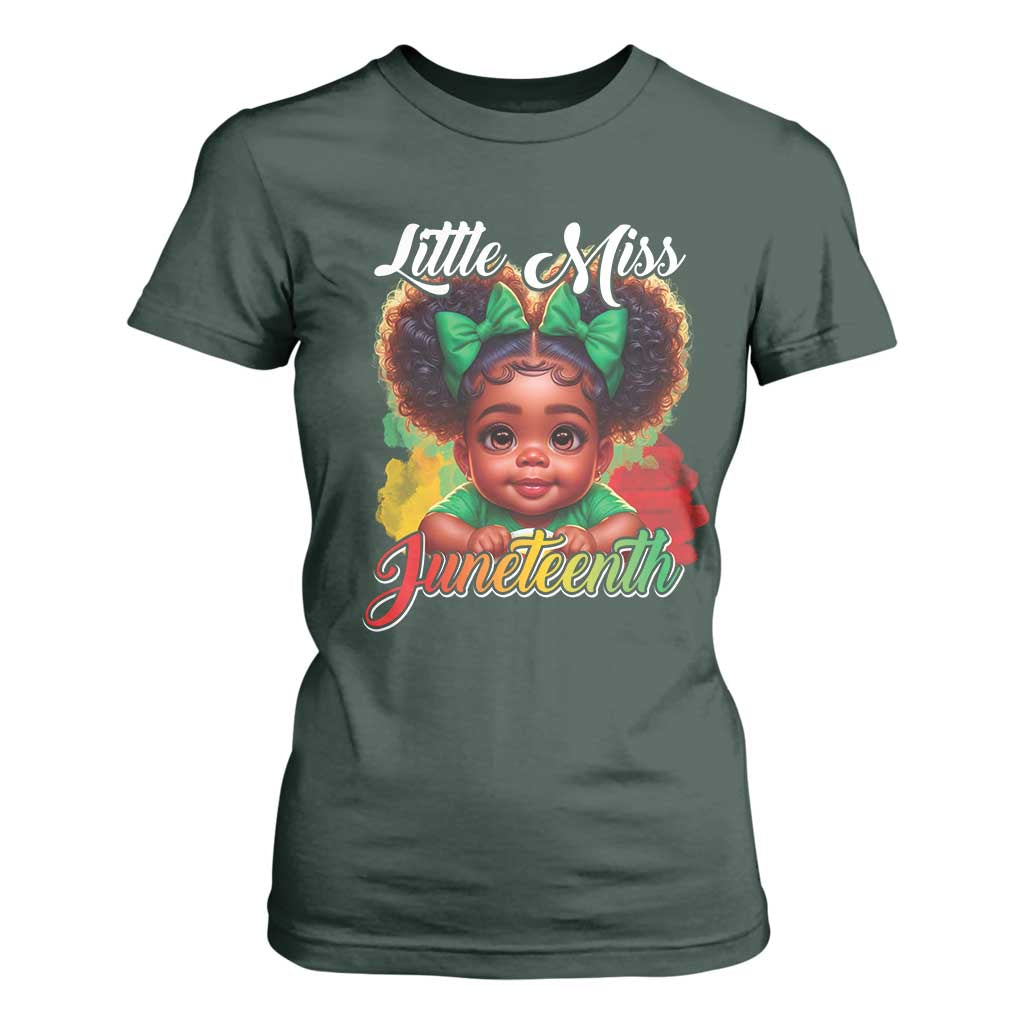 Juneteenth 1865 T Shirt For Women Little Miss Cute Melanin Black Girls Kids