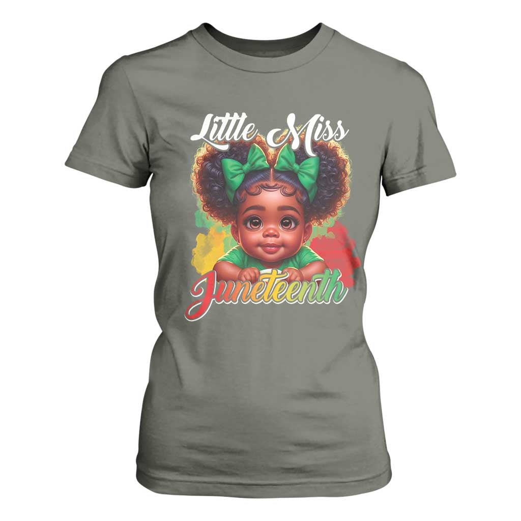 Juneteenth 1865 T Shirt For Women Little Miss Cute Melanin Black Girls Kids