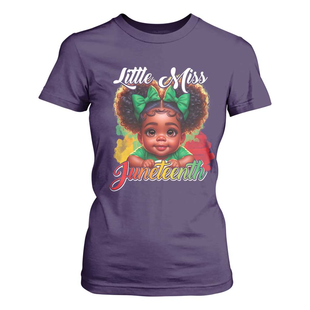 Juneteenth 1865 T Shirt For Women Little Miss Cute Melanin Black Girls Kids