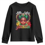 Juneteenth 1865 Youth Long Sleeve Shirt Little Miss Cute Melanin Black Girls Kids