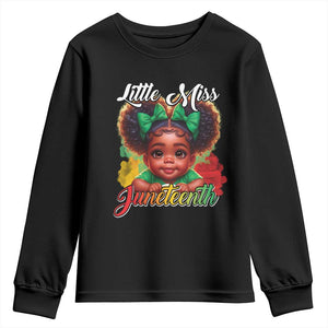 Juneteenth 1865 Youth Long Sleeve Shirt Little Miss Cute Melanin Black Girls Kids