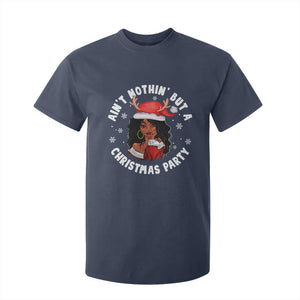 African American Christmas T Shirt For Kid Santa Ain't Nothin' But A Christmas Party