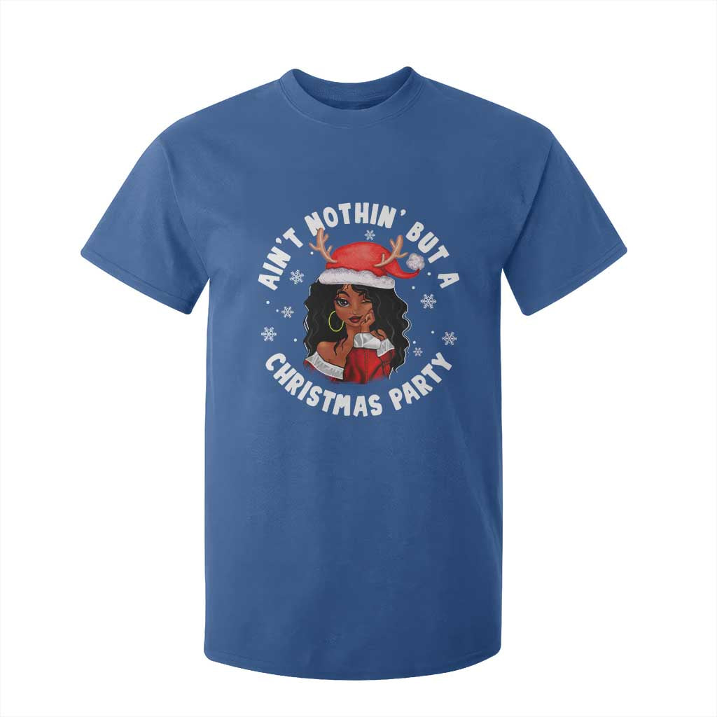African American Christmas T Shirt For Kid Santa Ain't Nothin' But A Christmas Party