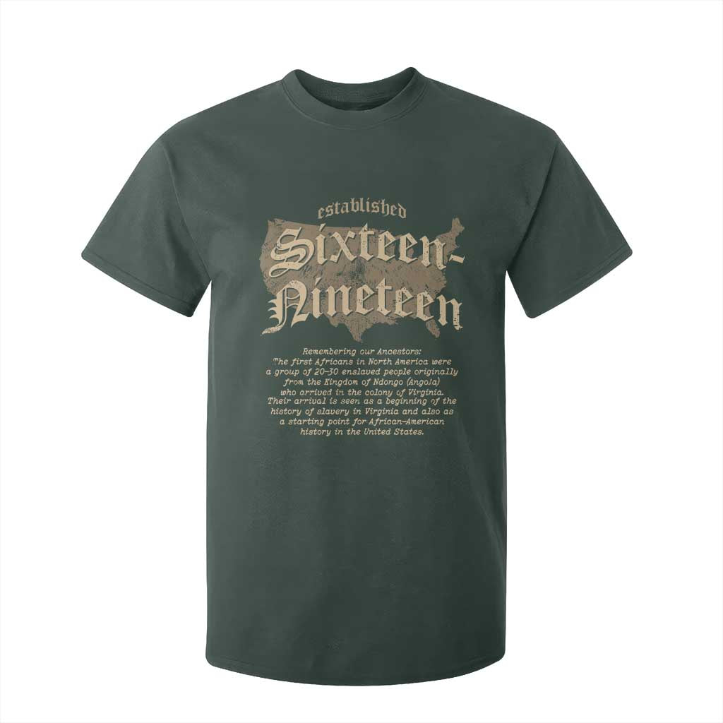 Black History T Shirt For Kid 1619 Sixteen-Nineteen Established