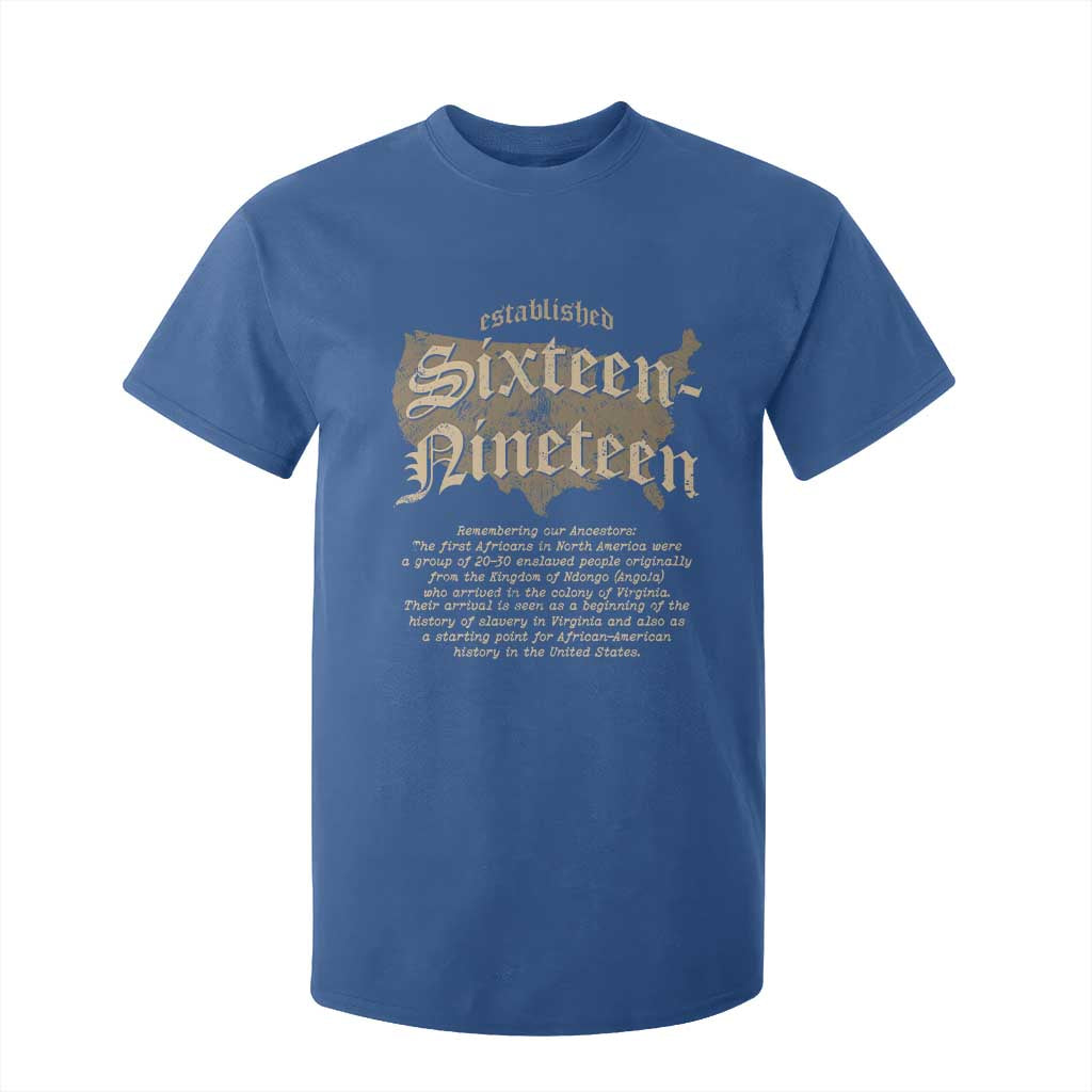 Black History T Shirt For Kid 1619 Sixteen-Nineteen Established
