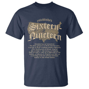 Black History T Shirt 1619 Sixteen-Nineteen Established