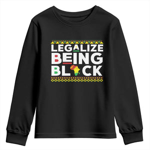Black Pride Youth Sweatshirt Legalize Being Black History