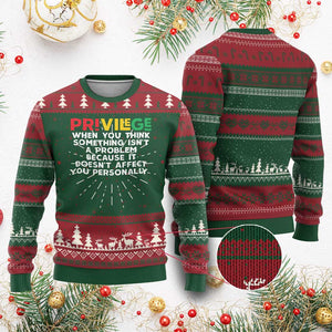 Black History Ugly Christmas Sweater Privilege Explained BLM