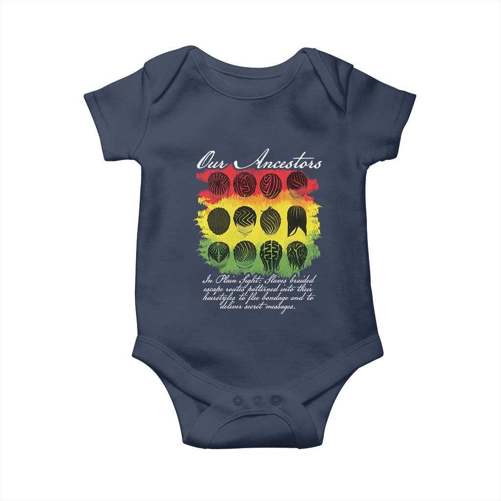 Black History Baby Onesie Our Ancestors Escape Routes Braids