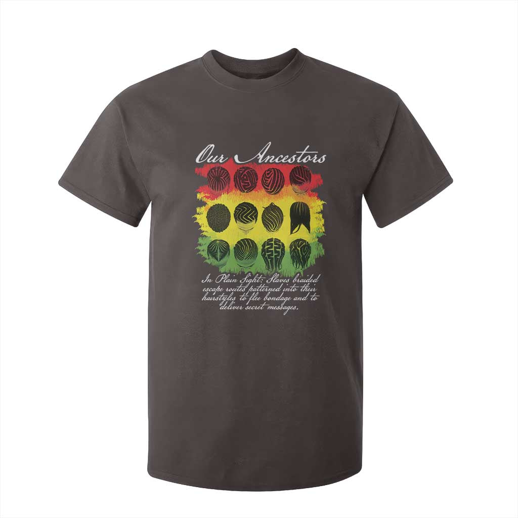 Black History T Shirt For Kid Our Ancestors Escape Routes Braids