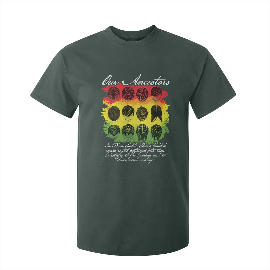 Black History T Shirt For Kid Our Ancestors Escape Routes Braids