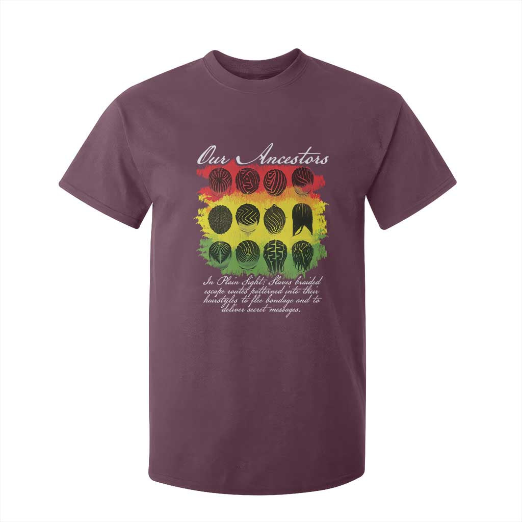 Black History T Shirt For Kid Our Ancestors Escape Routes Braids