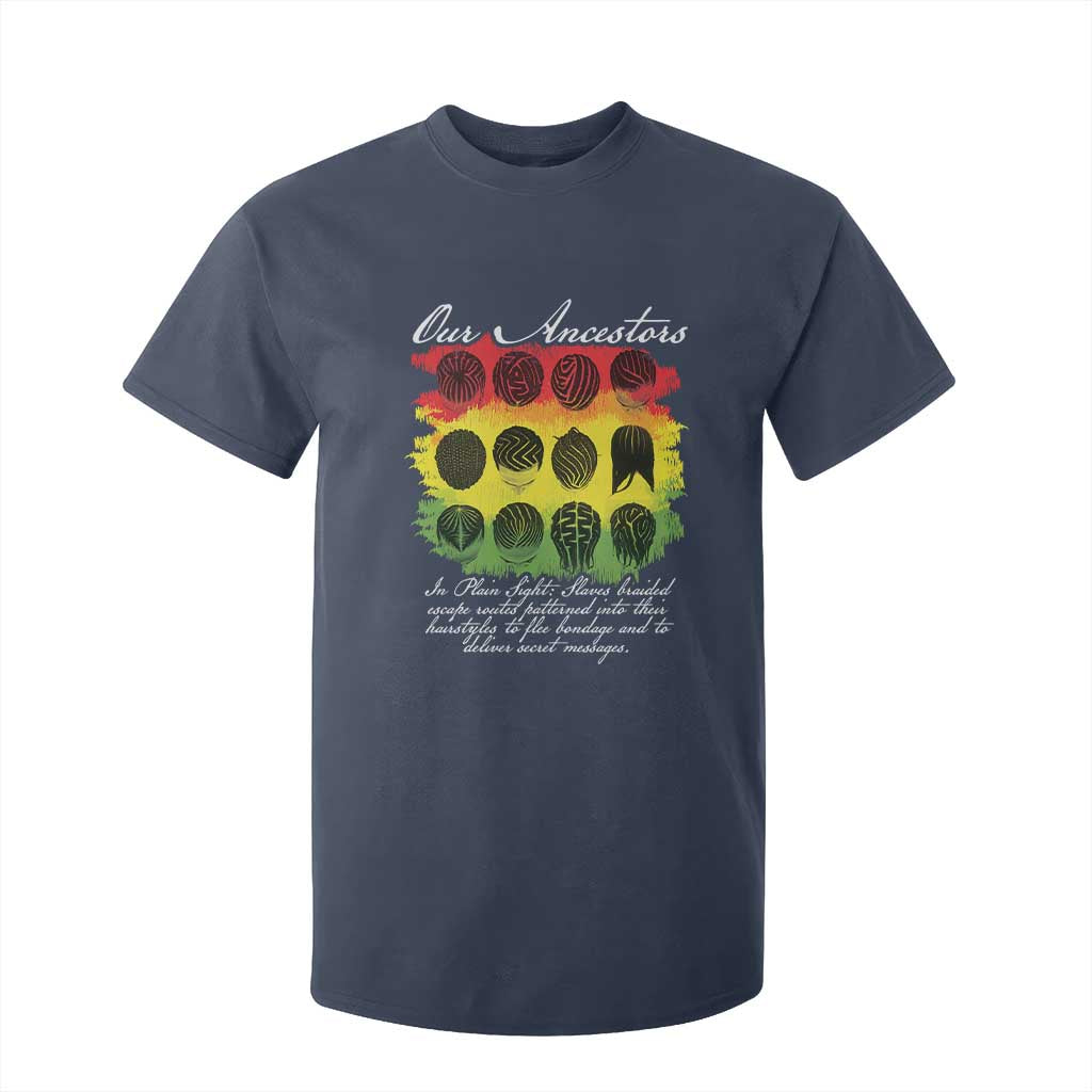 Black History T Shirt For Kid Our Ancestors Escape Routes Braids
