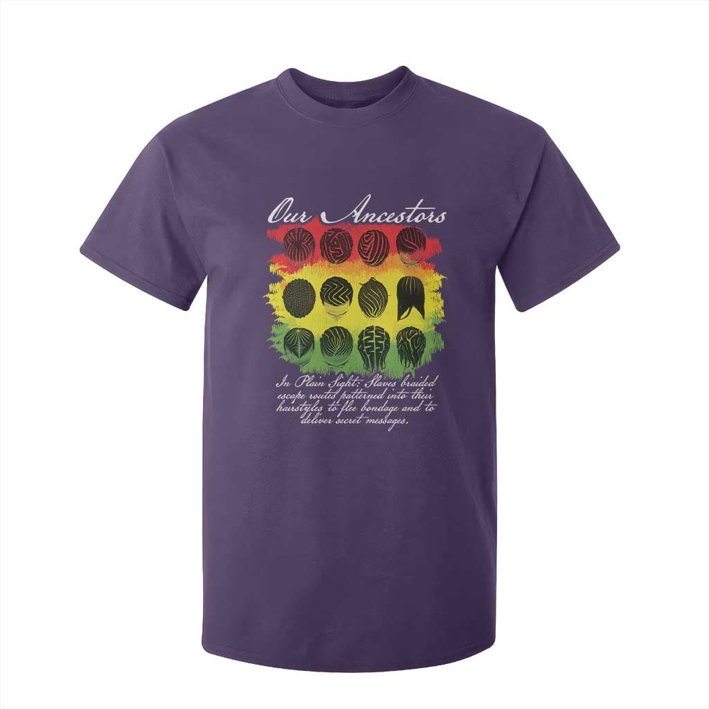 Black History T Shirt For Kid Our Ancestors Escape Routes Braids