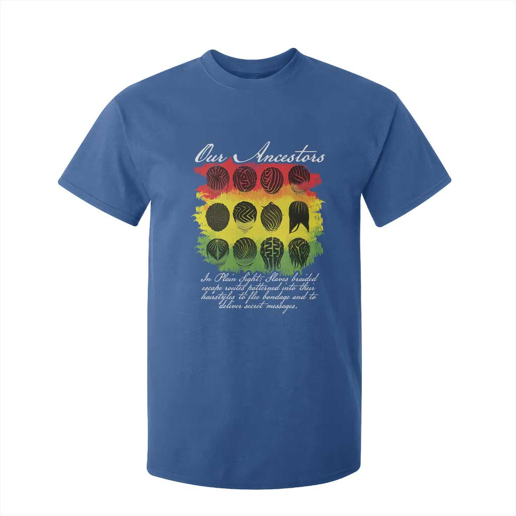 Black History T Shirt For Kid Our Ancestors Escape Routes Braids