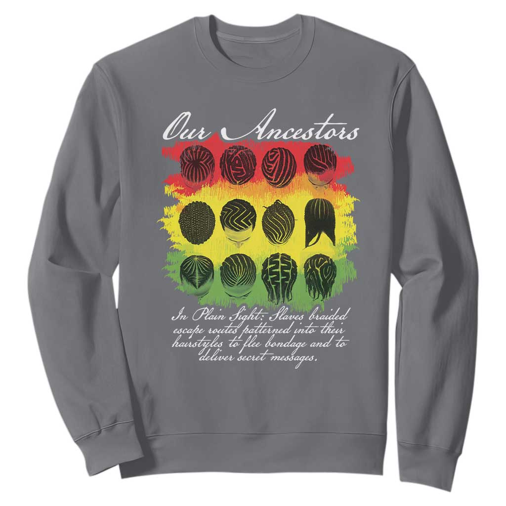 Black History Sweatshirt Our Ancestors Escape Routes Braids