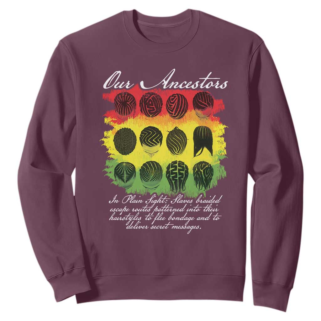 Black History Sweatshirt Our Ancestors Escape Routes Braids