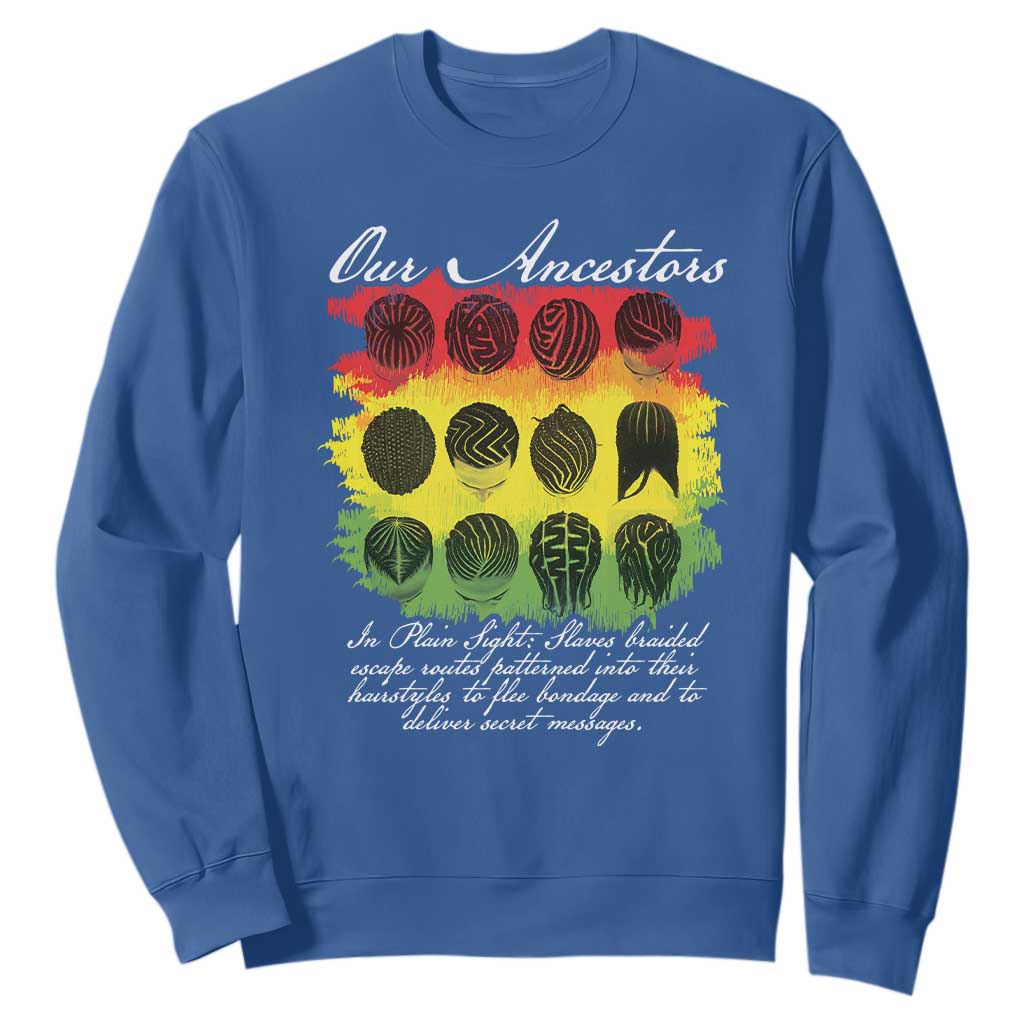 Black History Sweatshirt Our Ancestors Escape Routes Braids