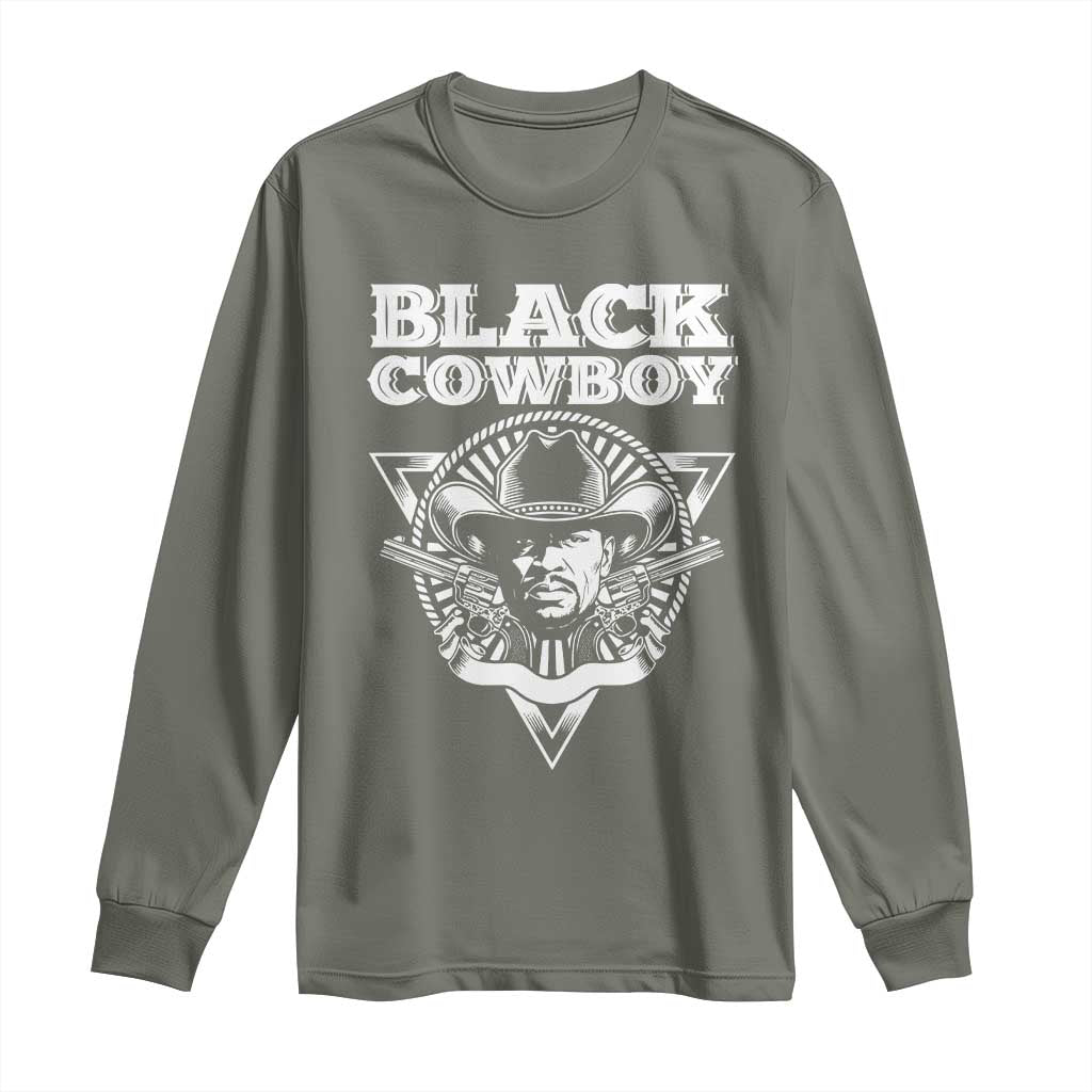 Black History African American Cowboy Long Sleeve Shirt