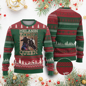 African American Cowgirl Ugly Christmas Sweater Melanin Rodeo Queen
