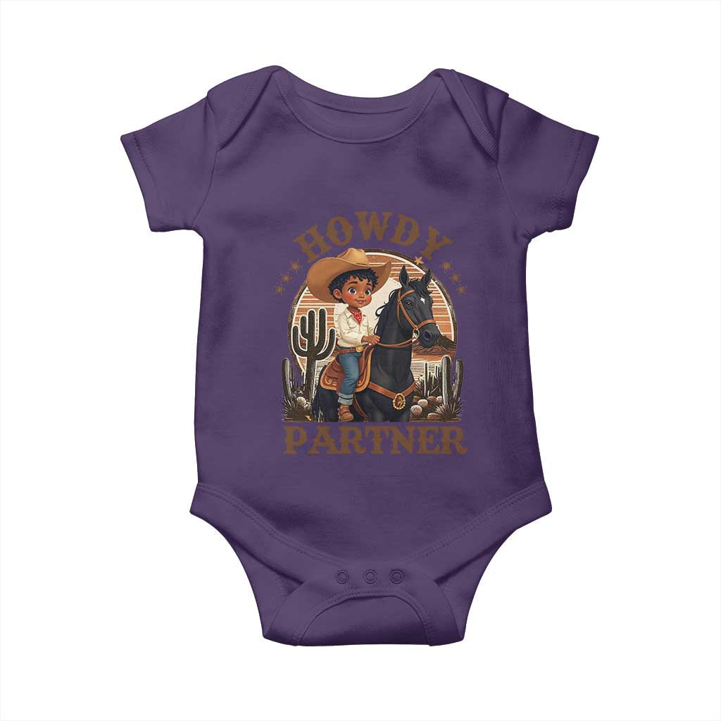 Black Cowboy Baby Onesie Howdy Partner Black History Month