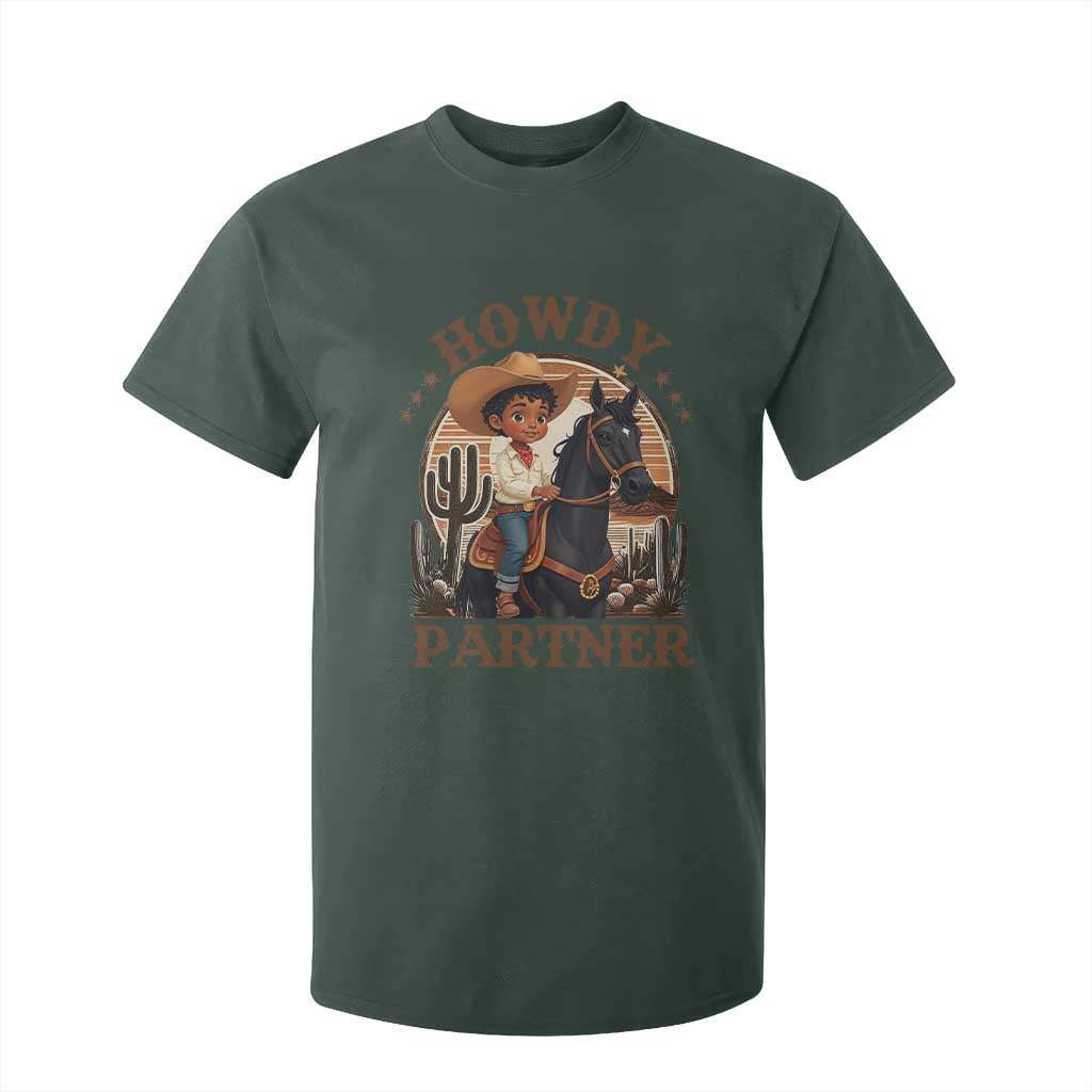 Black Cowboy T Shirt For Kid Howdy Partner Black History Month