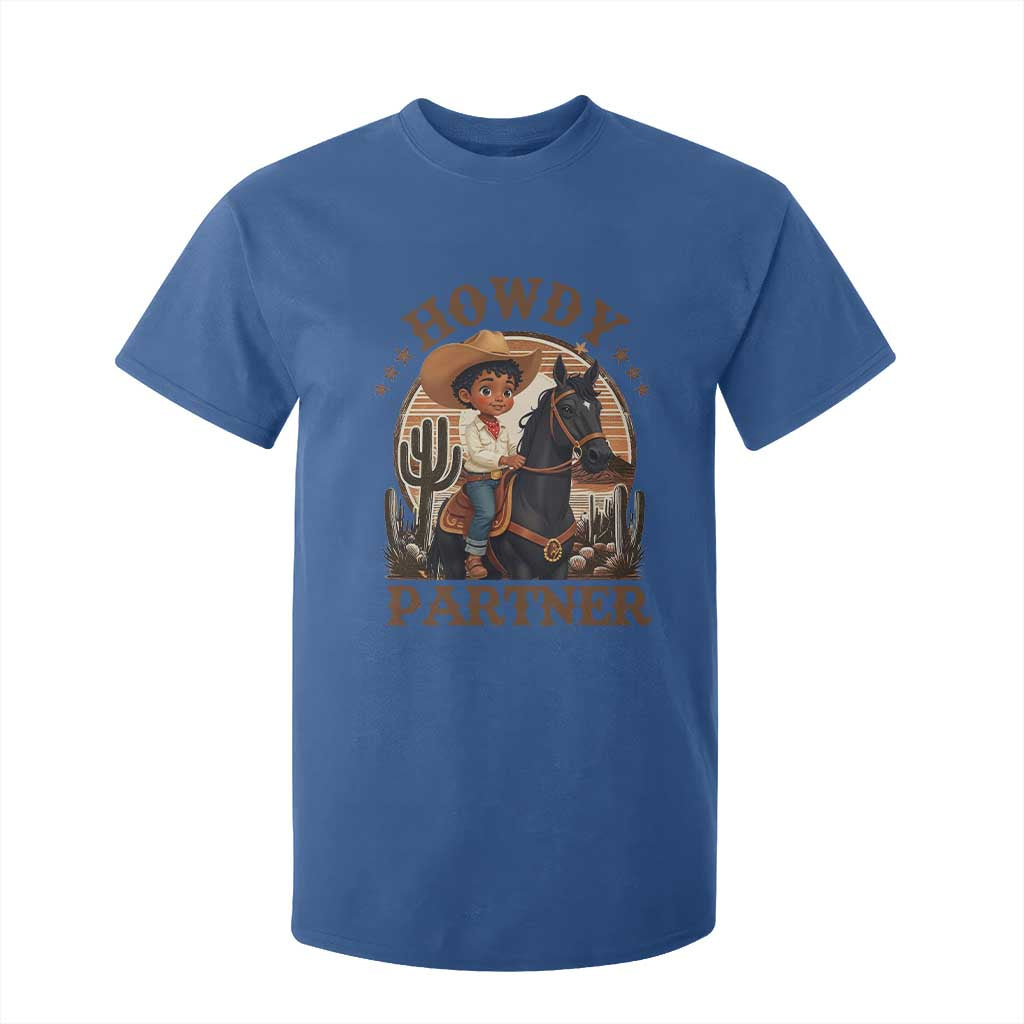 Black Cowboy T Shirt For Kid Howdy Partner Black History Month